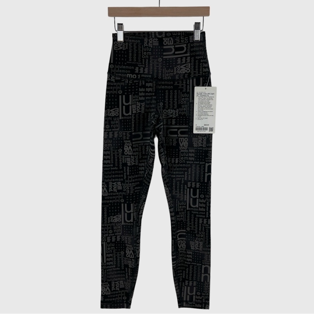 NWT Lululemon Wunder Train High-Rise Tight 25" *Contour Fit - Ombre Black Multi